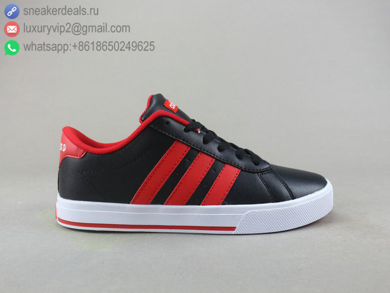 ADIDAS NEO RUNEO BLACK RED LEATHER UNISEX SKATE SHOES